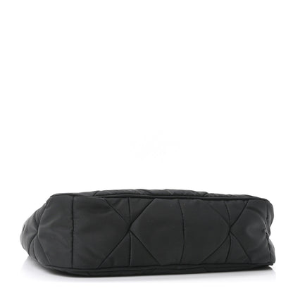 Prada Re-Nylon Triangle Padded Patchwork Shoulder Bag Black 3 of 10