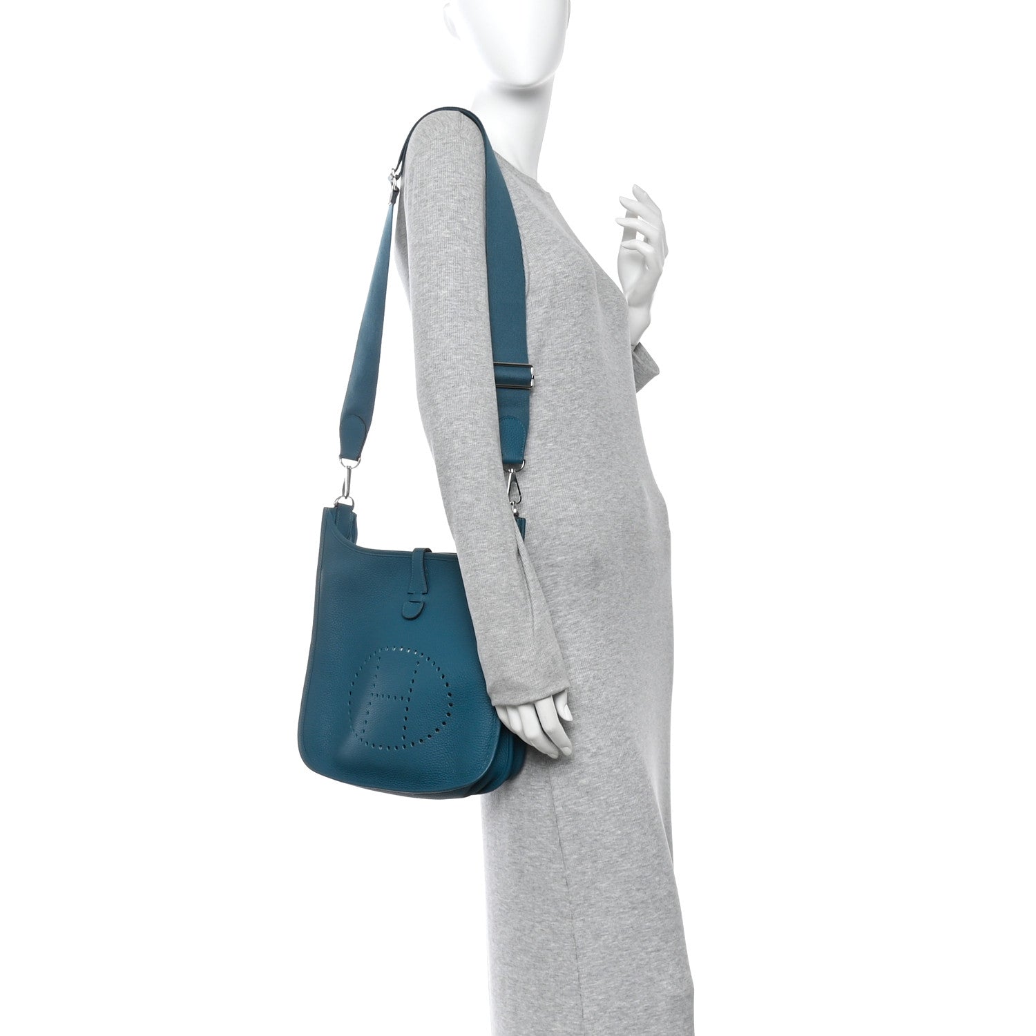 Hermes Taurillon Clemence Evelyne III PM Vert Bosphore 2 of 10