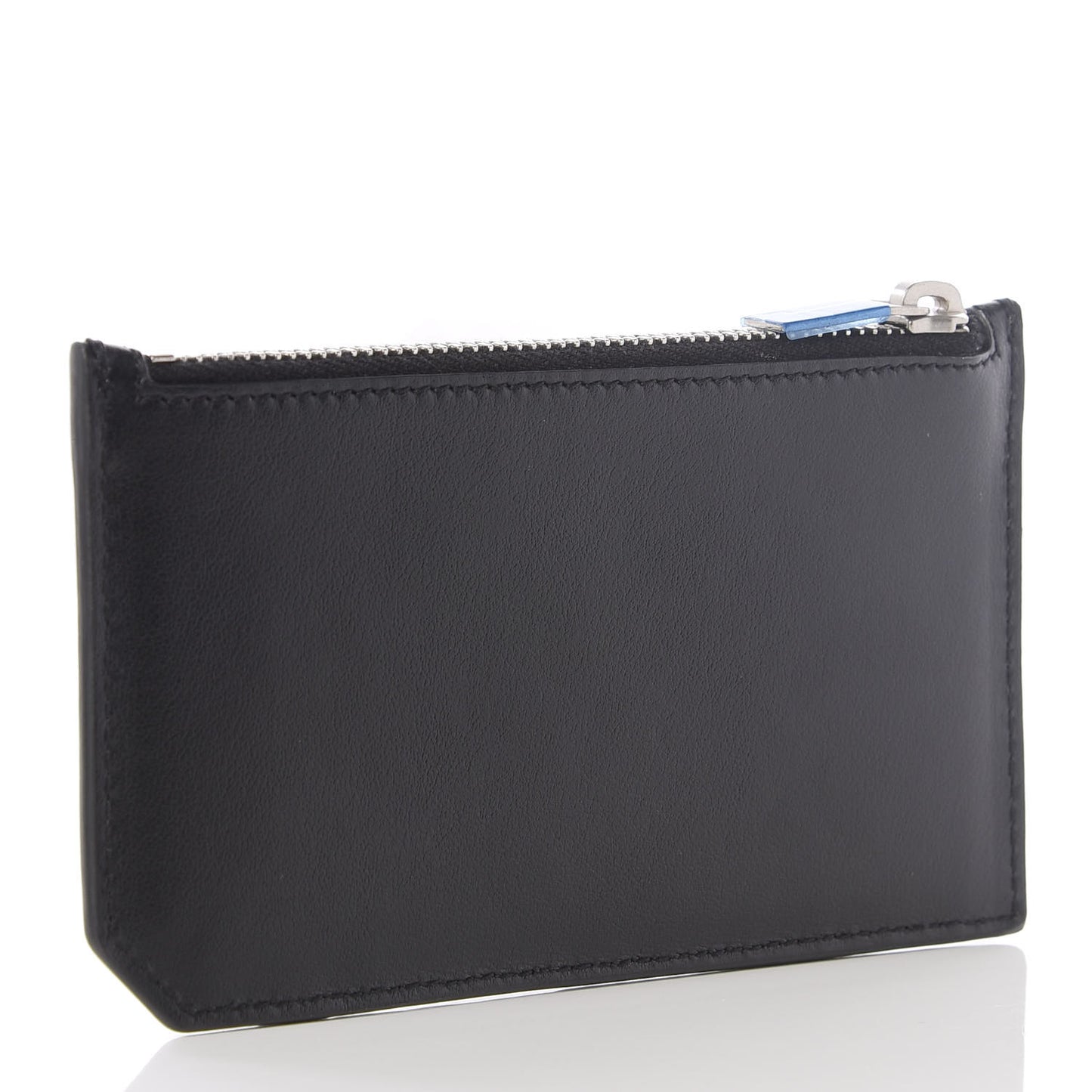 Calfskin Moujik Patch Fragments Zip Pouch Card Holder Black