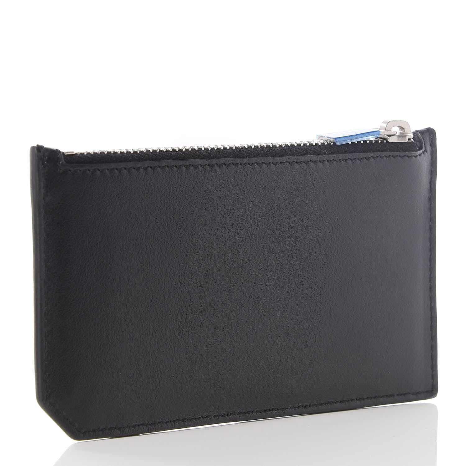 Saint Laurent Calfskin Moujik Patch Fragments Zip Pouch Card Holder Black 2 of 7