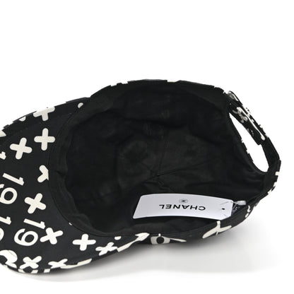 Chanel Cotton Cap Hat Black White 7 of 8