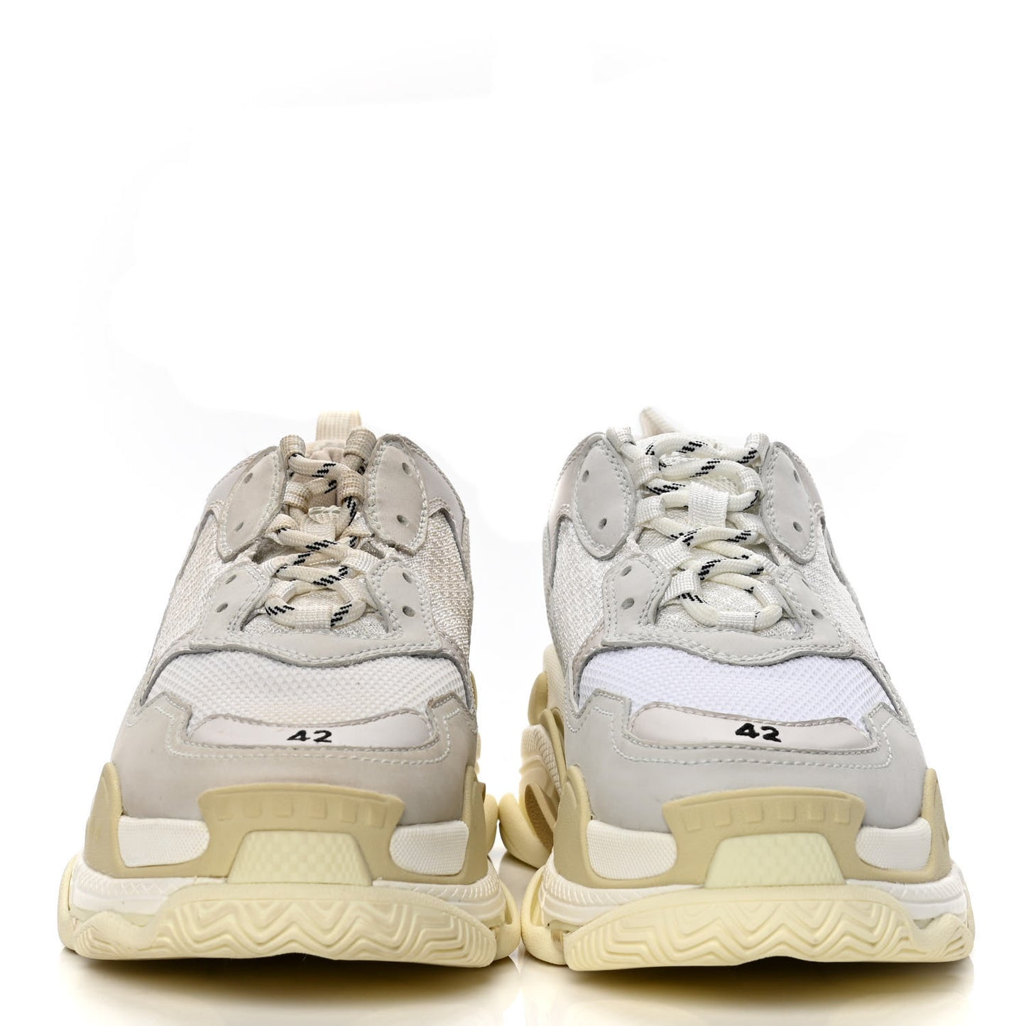 Fabric Mesh Mens Triple S Sneakers 42 White
