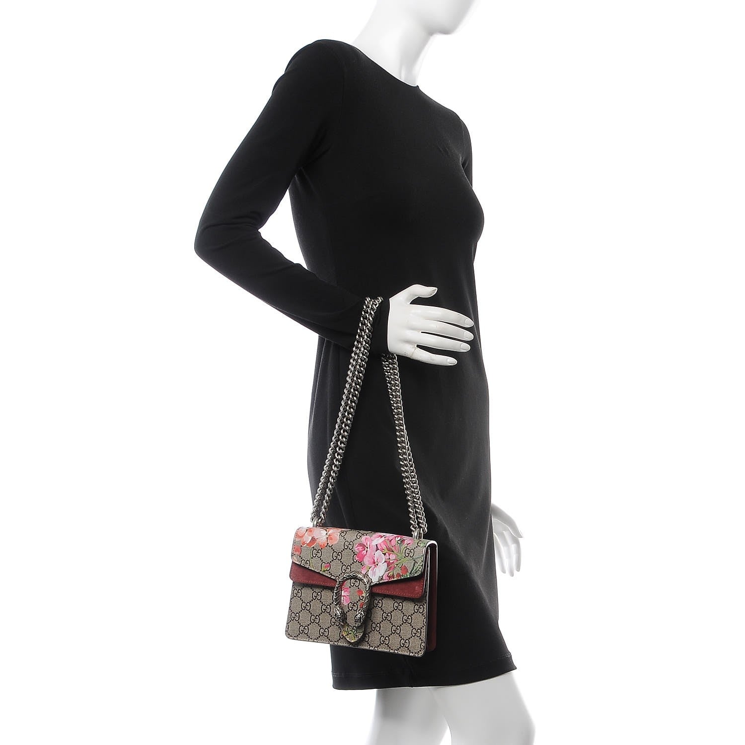 Gucci GG Supreme Monogram Blooms Mini Dionysus Shoulder Bag Beige Multicolor Dry Rose 3 of 8