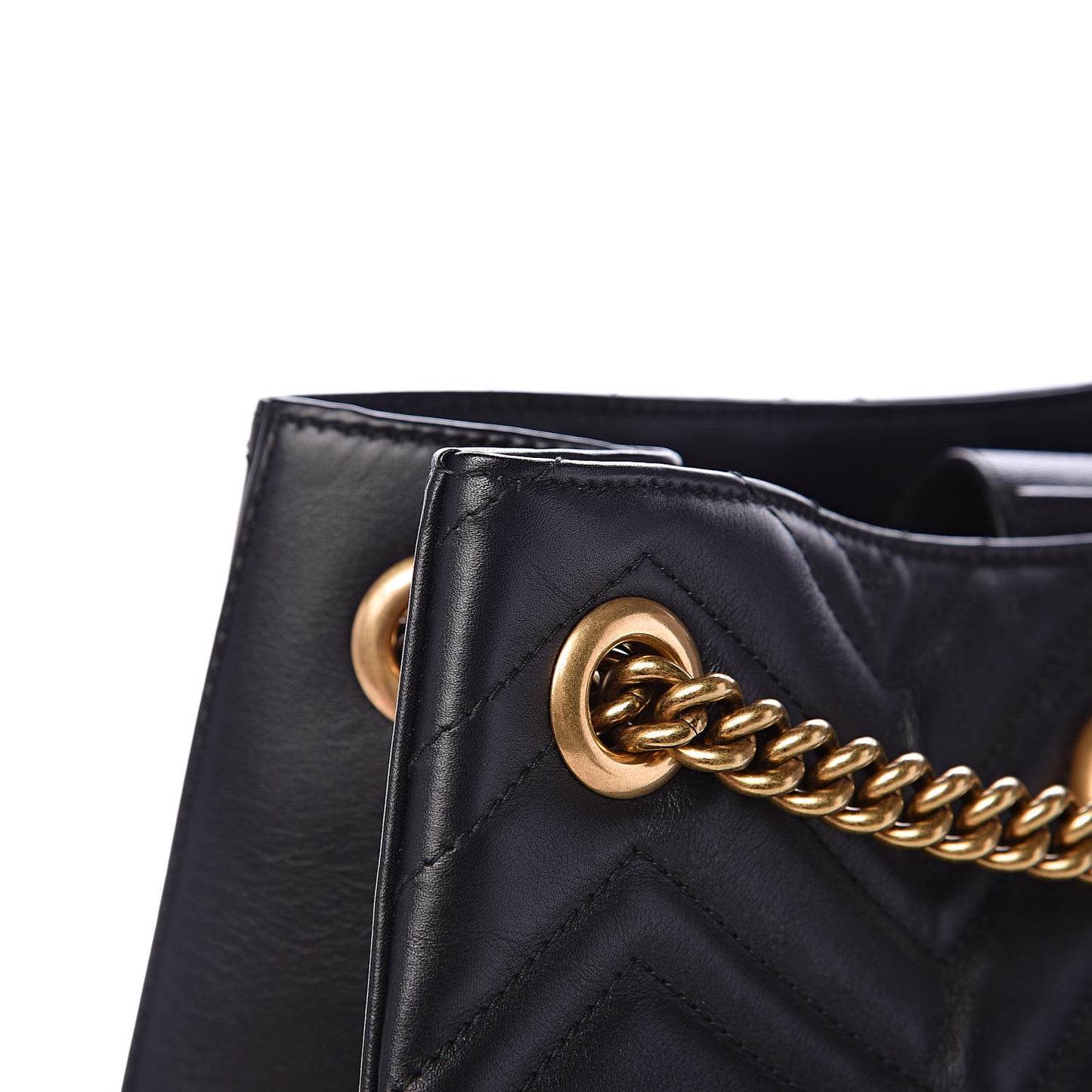 Calfskin Matelasse Medium GG Marmont Shoulder Tote Bag Black