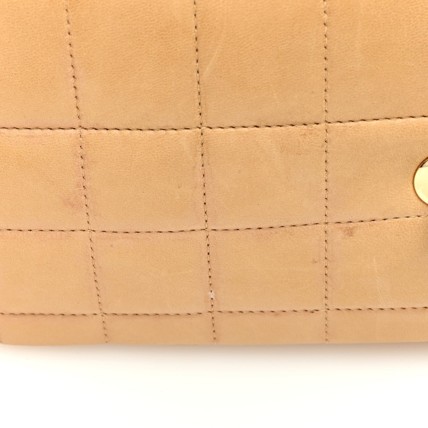 Lambskin East West Chocolate Bar Flap Beige