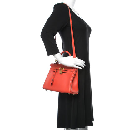 Hermes Swift Kelly Retourne 25 Rouge Tomate 2 of 36