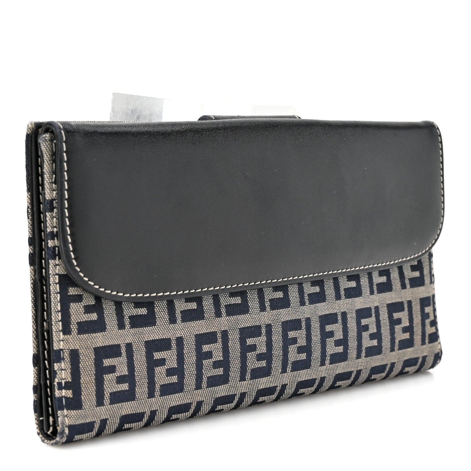 Fendi Zucchino Forever Continental Wallet Navy 3 of 12