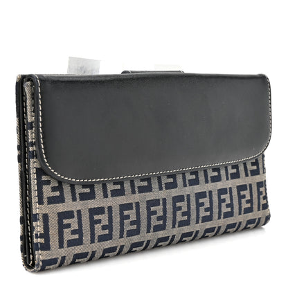 Fendi Zucchino Forever Continental Wallet Navy 3 of 12