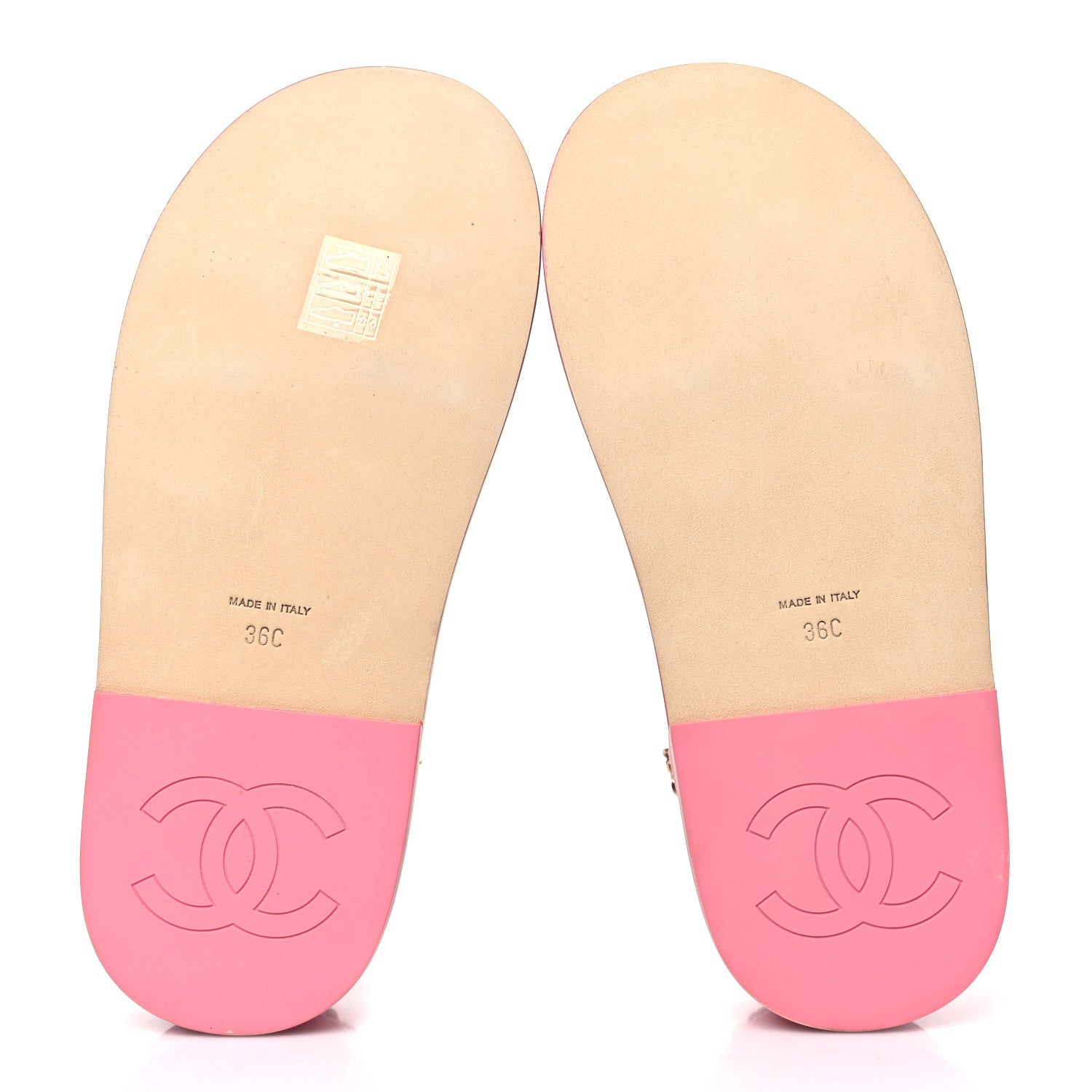 Chanel Calfskin Chain Platform Sandals 36 Pink 5 of 8