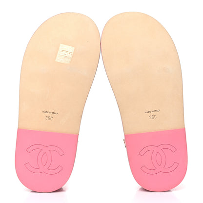Chanel Calfskin Chain Platform Sandals 36 Pink 5 of 8