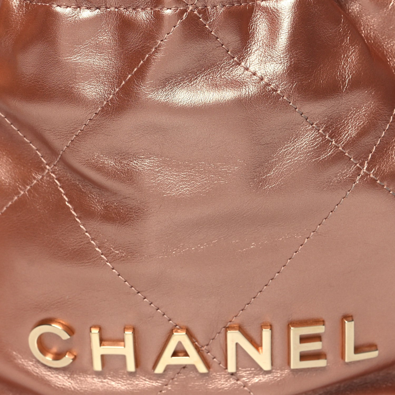 Chanel Metallic Calfskin Quilted Mini Chanel 22 Copper 8 of 12