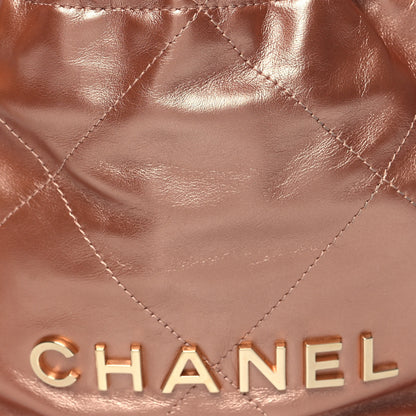 Chanel Metallic Calfskin Quilted Mini Chanel 22 Copper 8 of 12