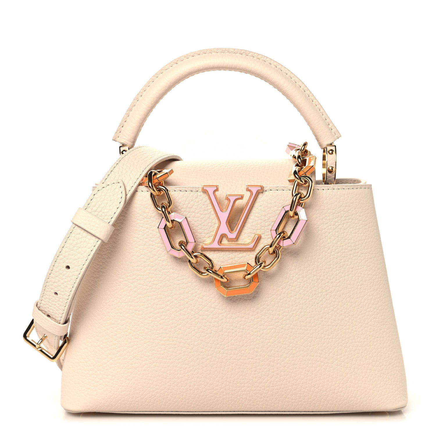 Louis Vuitton Taurillon Enamel Chain Capucines BB Quartz 1 of 9