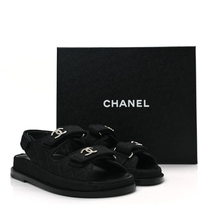 Chanel Mixed Fibers Velcro Dad Sandals 36 Black 9 of 9