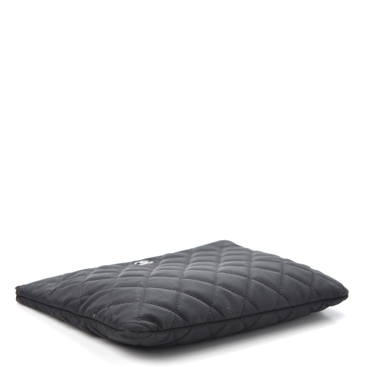 Nylon Quilted Medium Cosmetic Case Black