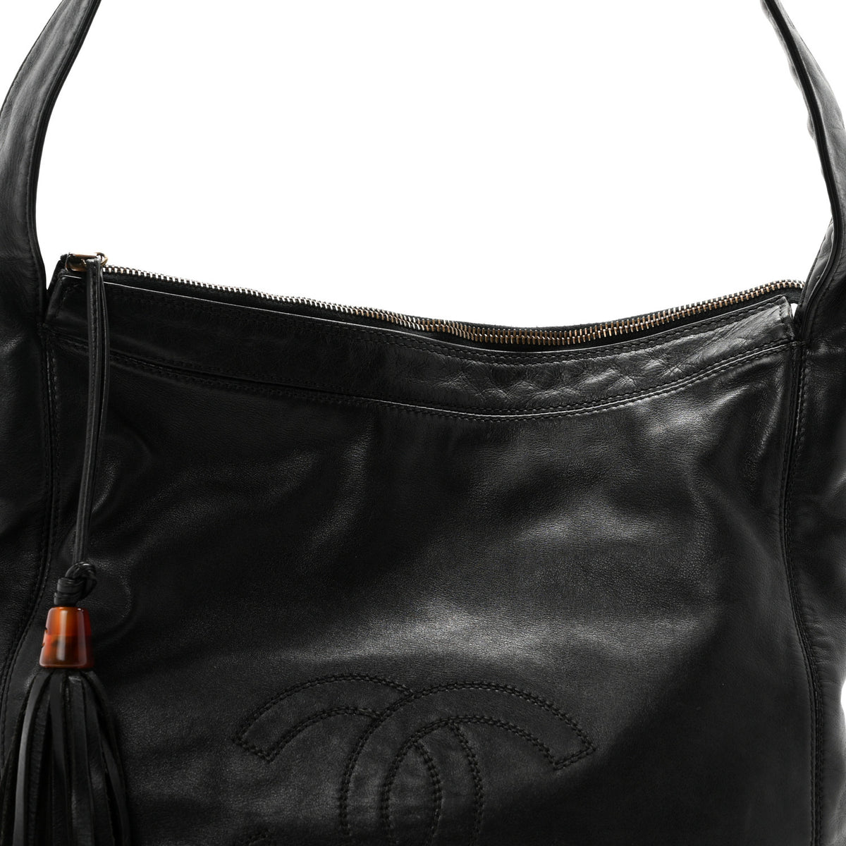 Chanel Lambskin CC Tassel Shoulder Bag Black 8 of 11