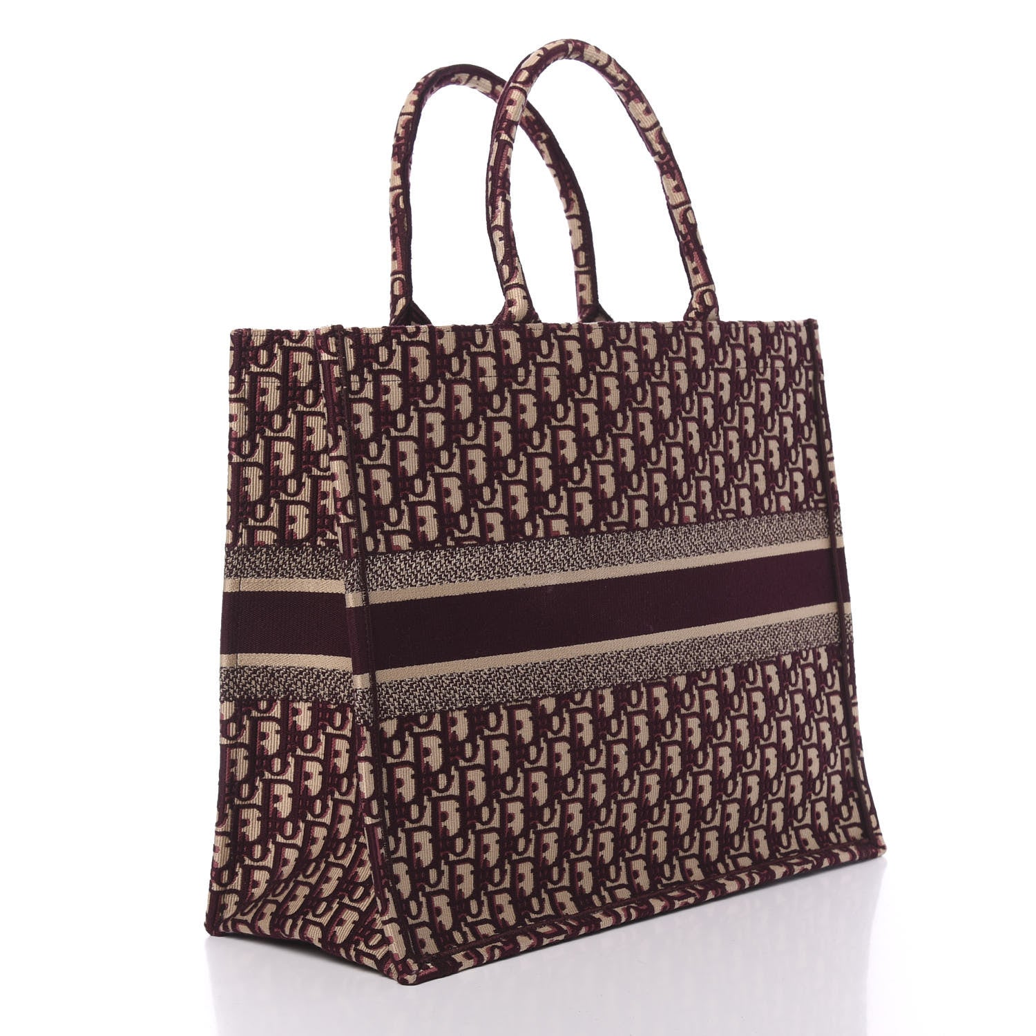 Christian Dior Oblique Large Book Tote Burgundy Multicolor 3 of 16