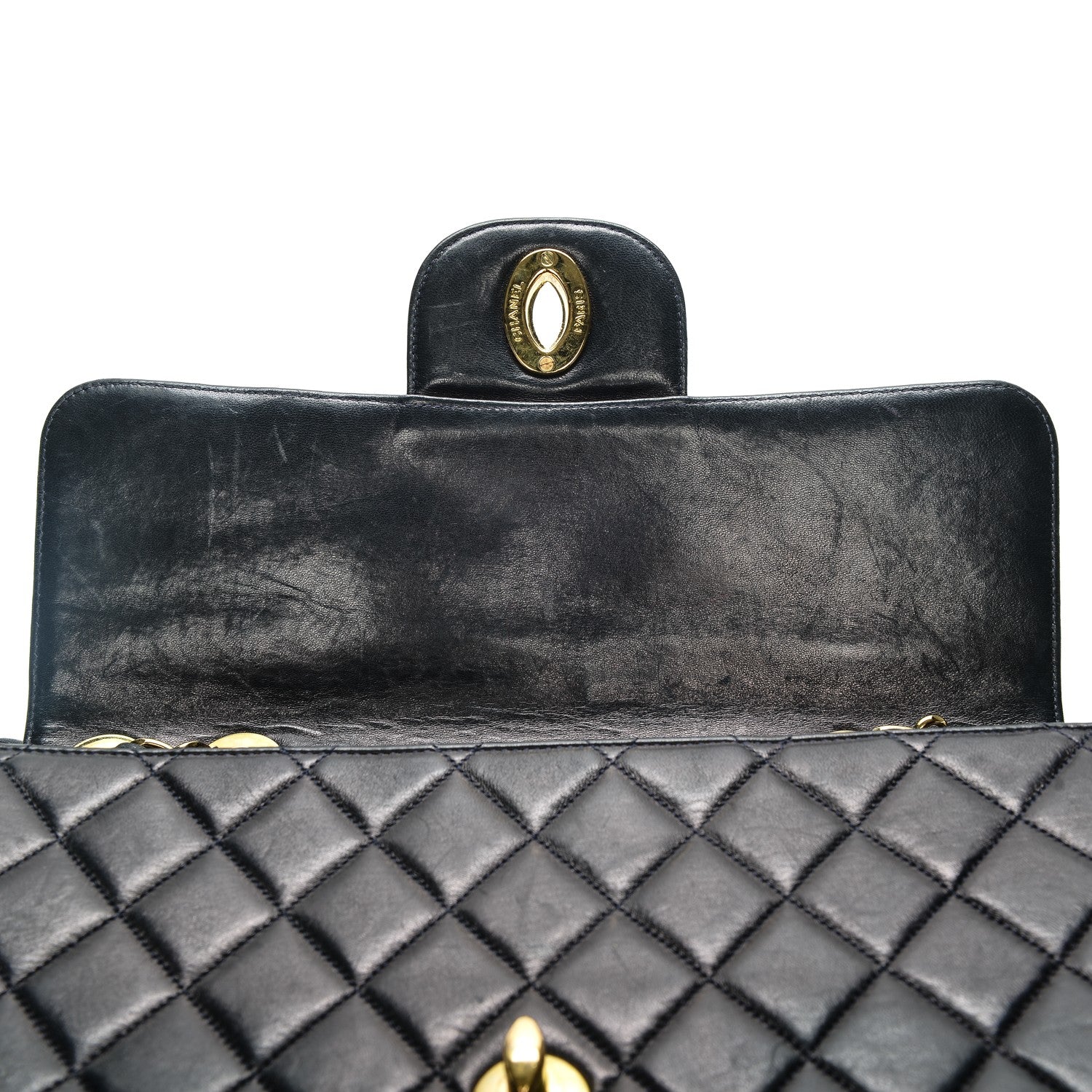 Chanel Lambskin Quilted Jumbo Single Flap Navy 9 of 9