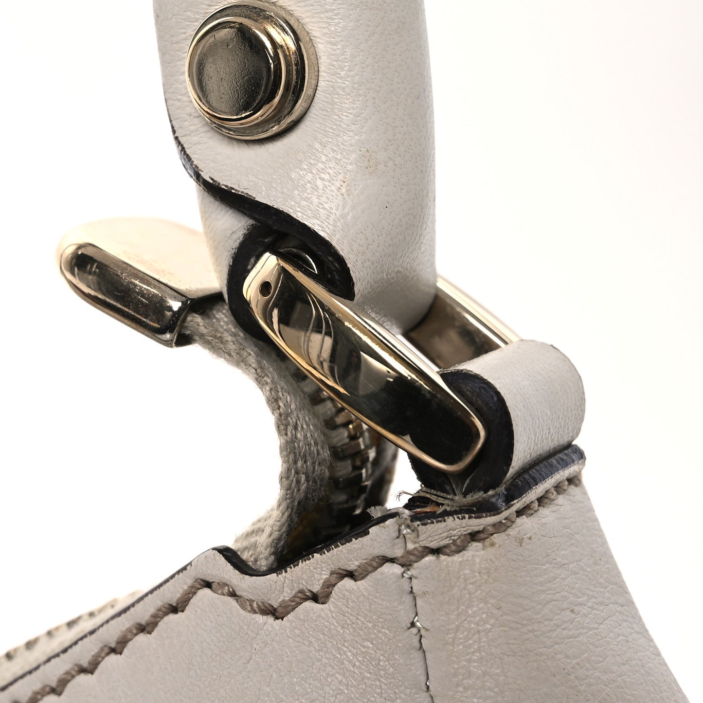 Monogram Medium D Gold Ring Hobo White