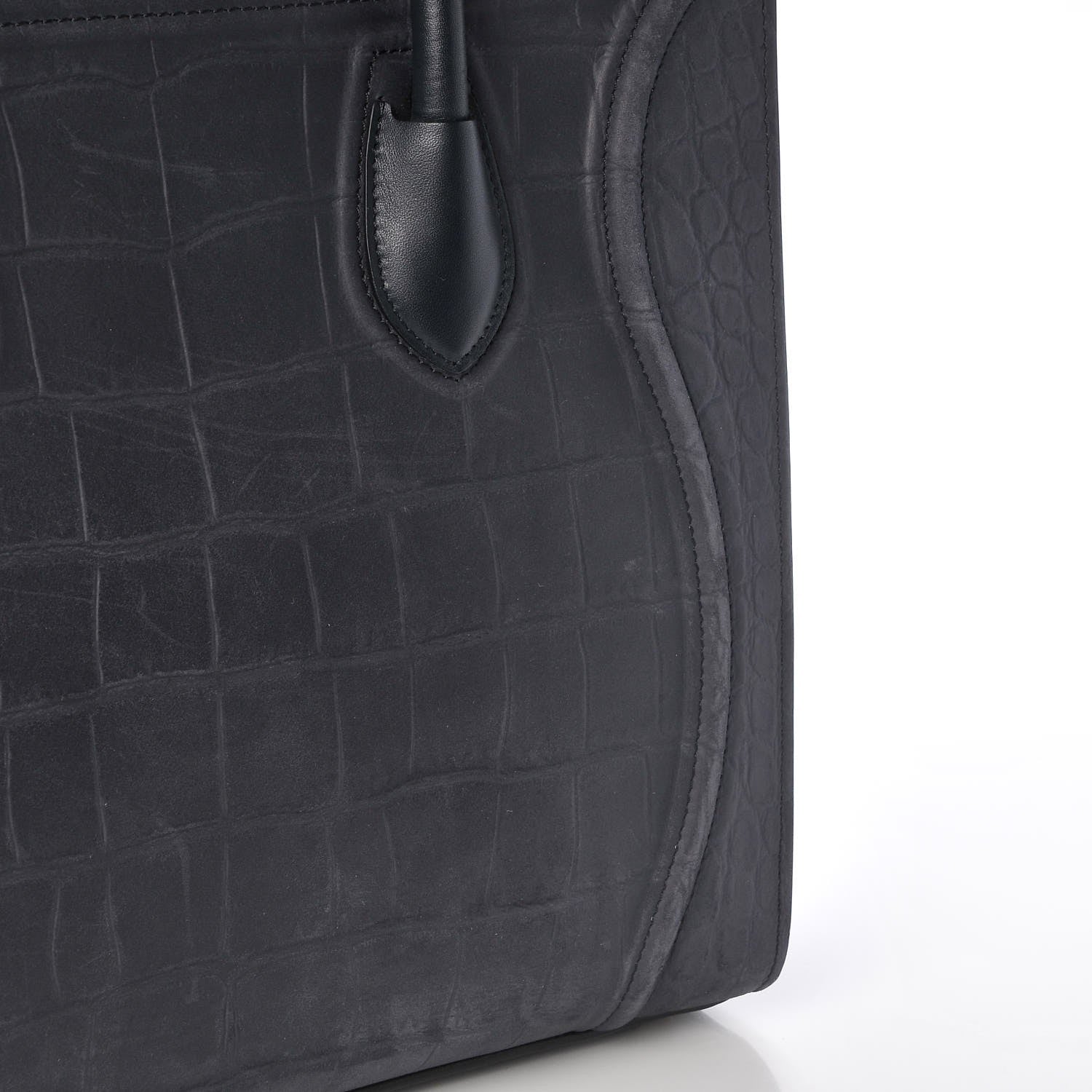 Celine Crocodile Embossed Nubuck Medium Phantom Luggage Navy Blue 12 of 12