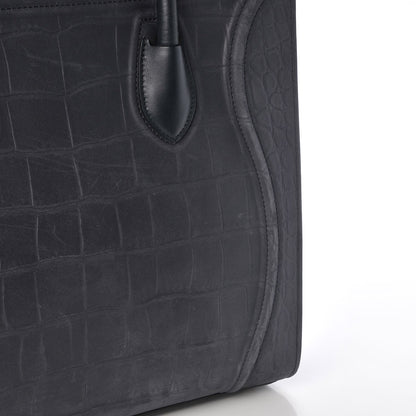Celine Crocodile Embossed Nubuck Medium Phantom Luggage Navy Blue 12 of 12