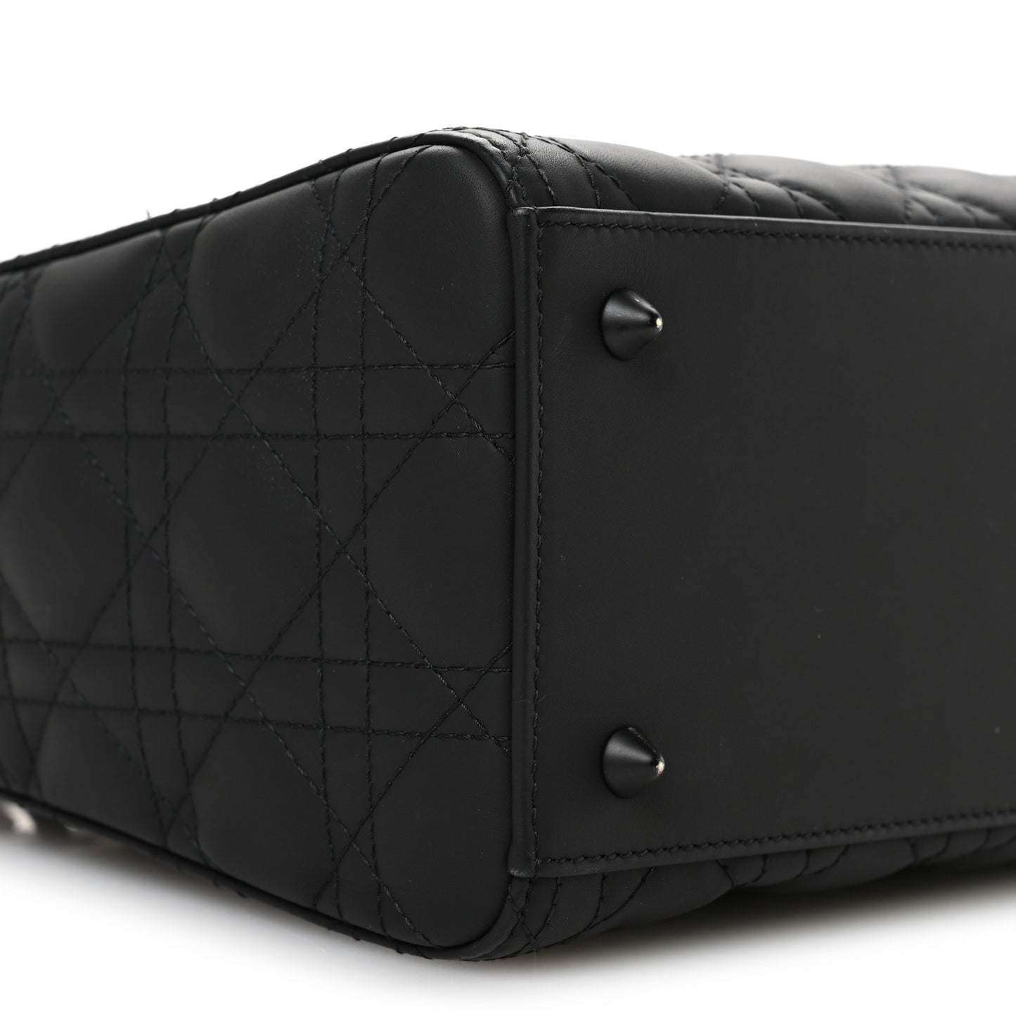 Ultra Matte Calfskin Cannage Medium Lady Dior Black Black