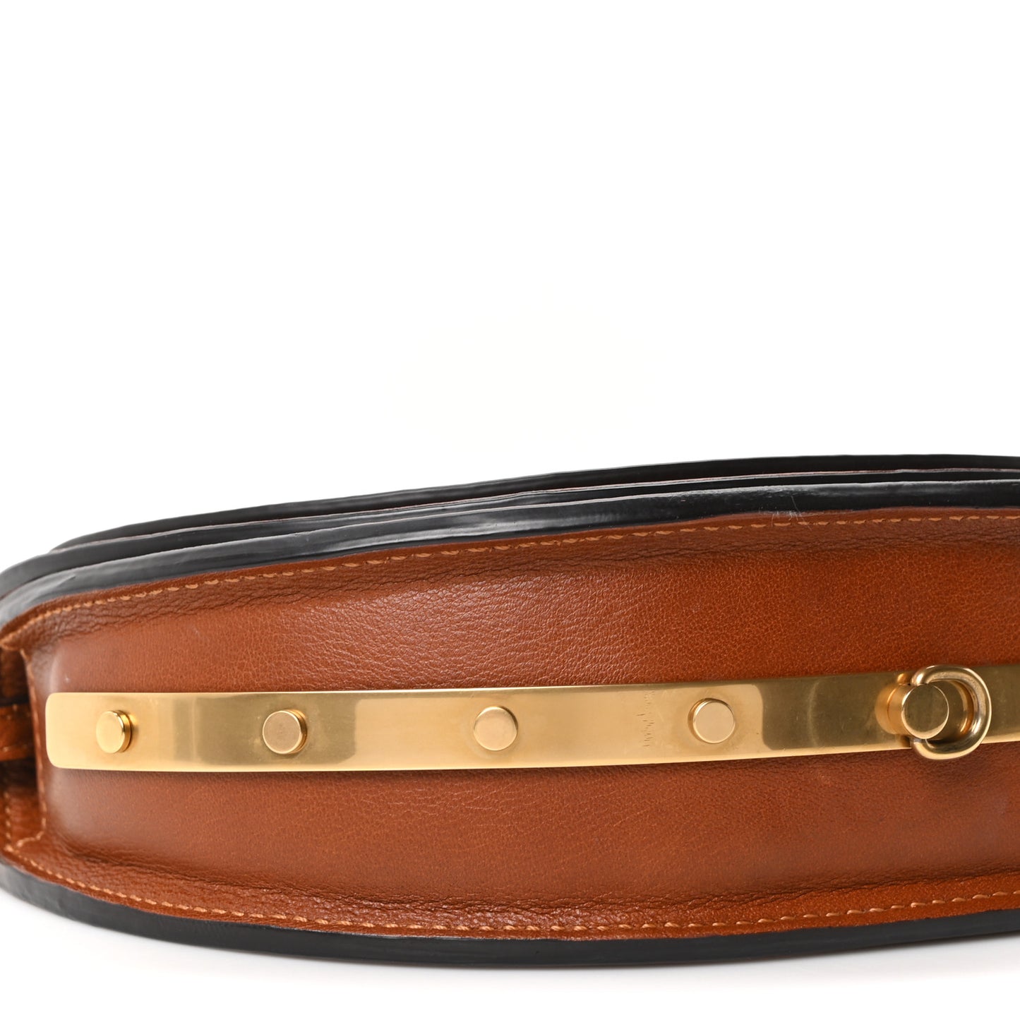 Calfskin Small Nile Bracelet Minaudiere Bag Caramel
