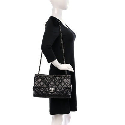 Chanel Crumpled Grained Calfskin Jumbo CC Crave Flap Black 2 of 13