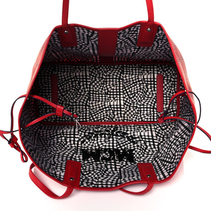 MCM Visetos Large Liz Reversible Shopper Tote Ruby Red 5 of 24