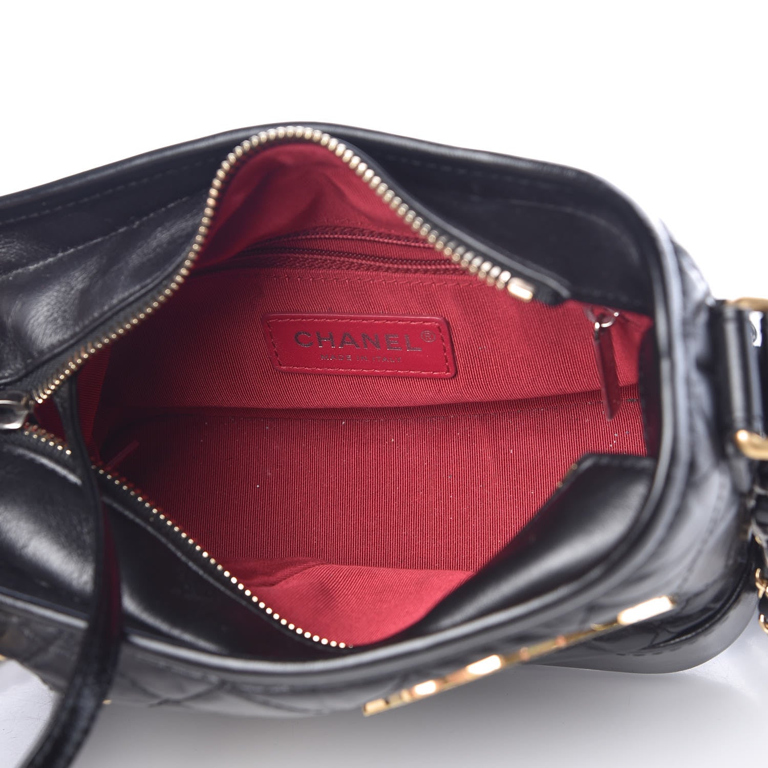 Chanel Aged Calfskin Quilted Charms Small Gabrielle Hobo Black 5 of 10