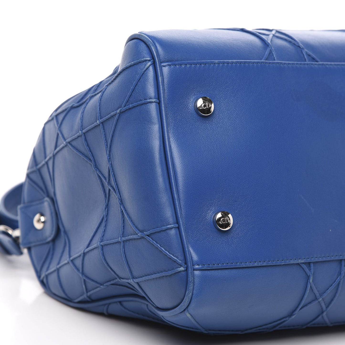 Lambskin Cannage Granville Polochon Blue