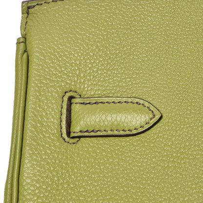 Hermes Taurillon Clemence Birkin 35 Vert Anis 32 of 41