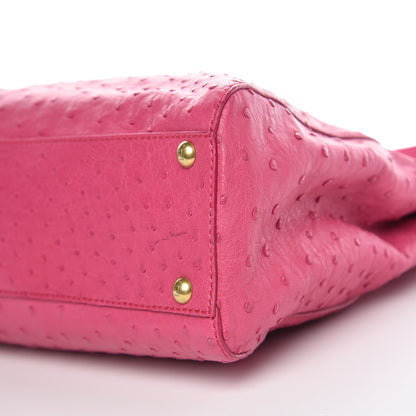 Fendi Ostrich Medium Peekaboo Iconic Satchel Fuchsia 10 of 11