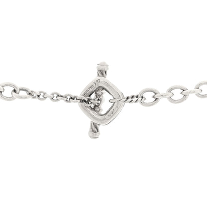 David Yurman Sterling Silver 18K Yellow Gold Smoky Quartz Figaro Station Link Necklace 4 of 4
