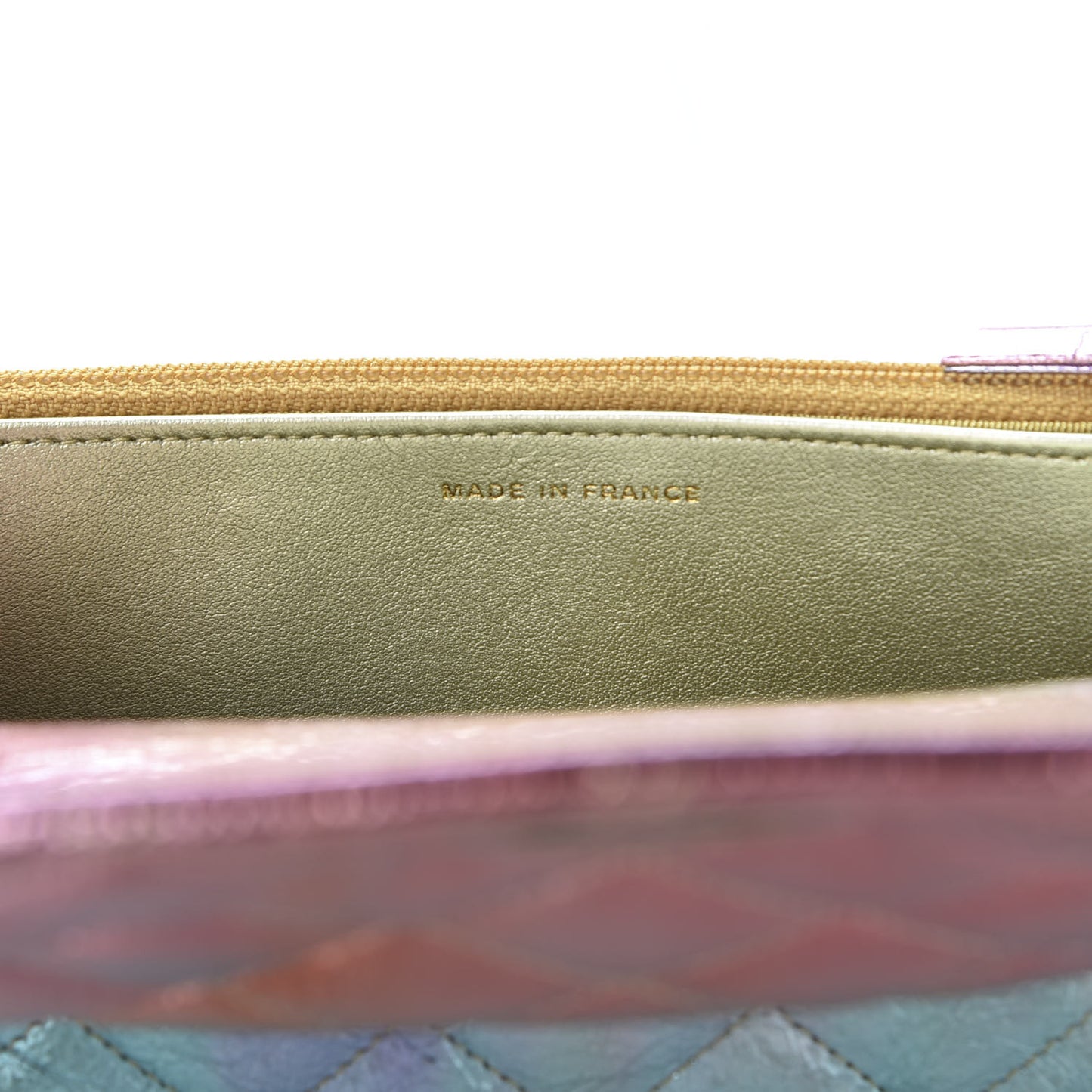 Metallic Goatskin Quilted 2.55 Reissue Wallet on Chain WOC Multicolor