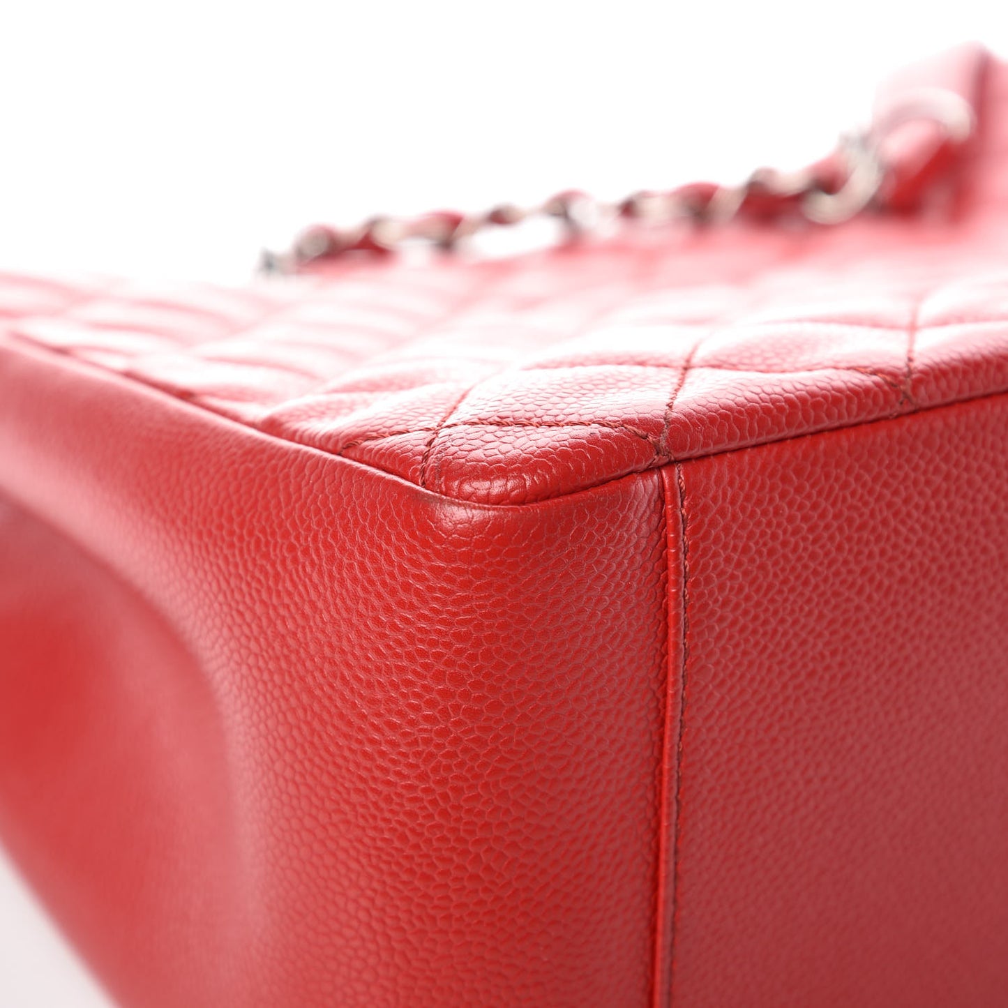 Caviar Quilted Grand Shopping Tote GST Red