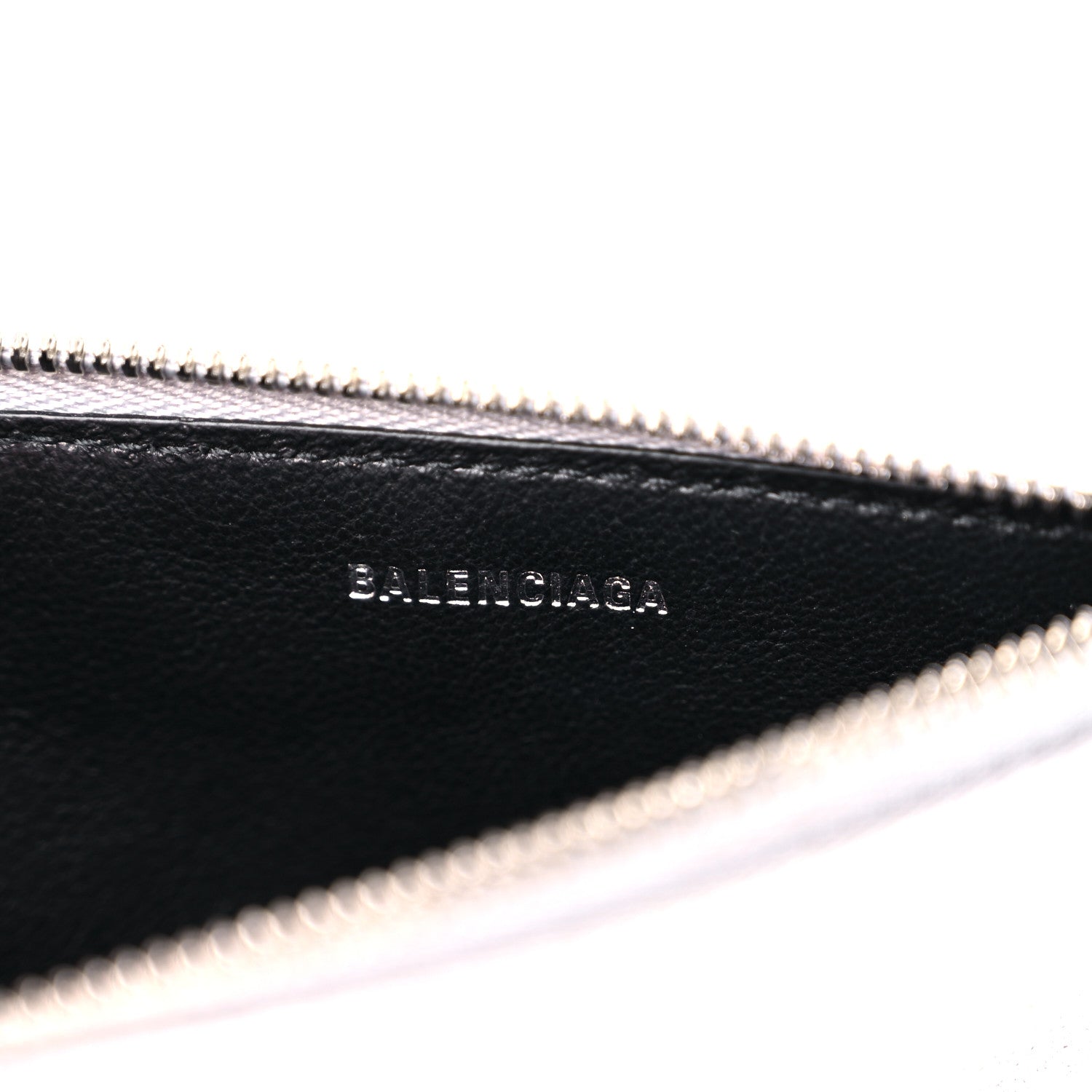 Balenciaga Sparkling Fabric Logo Large Cash Long Coin Card Holder Silver 6 of 8