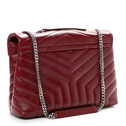 Saint Laurent Calfskin Y Quilted Monogram Medium Loulou Chain Satchel Palissandre 3 of 14