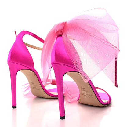 Jimmy Choo Grosgrain Aveline Bow 100 Sandals 40.5 Fuchsia 4 of 8