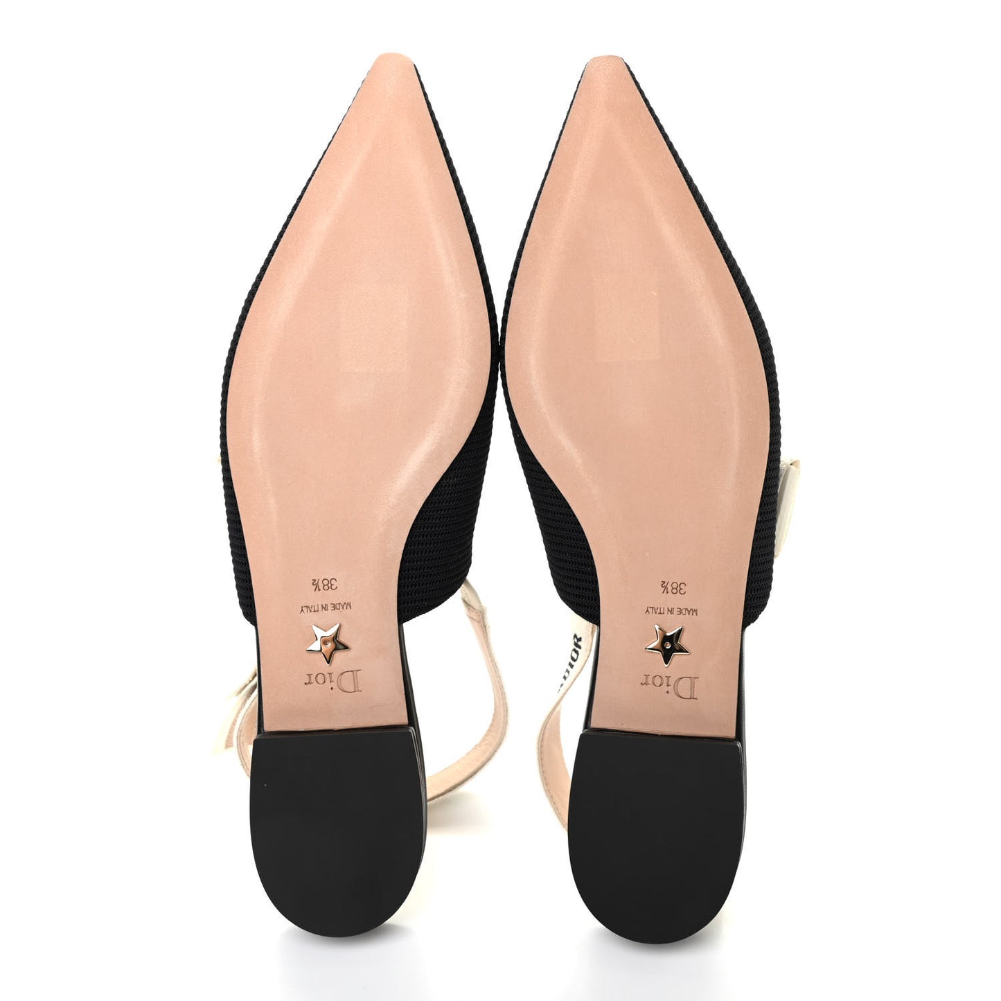 Technical Canvas Ribbon J'Adior Slingback Ballet Flats 38.5 Black