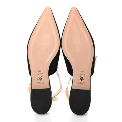 Christian Dior Technical Canvas Ribbon J'Adior Slingback Ballet Flats 38.5 Black 5 of 8