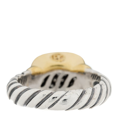 David Yurman Sterling Silver 14K Yellow Gold Diamond 10mm Noblesse Ring 51 5.75 3 of 6