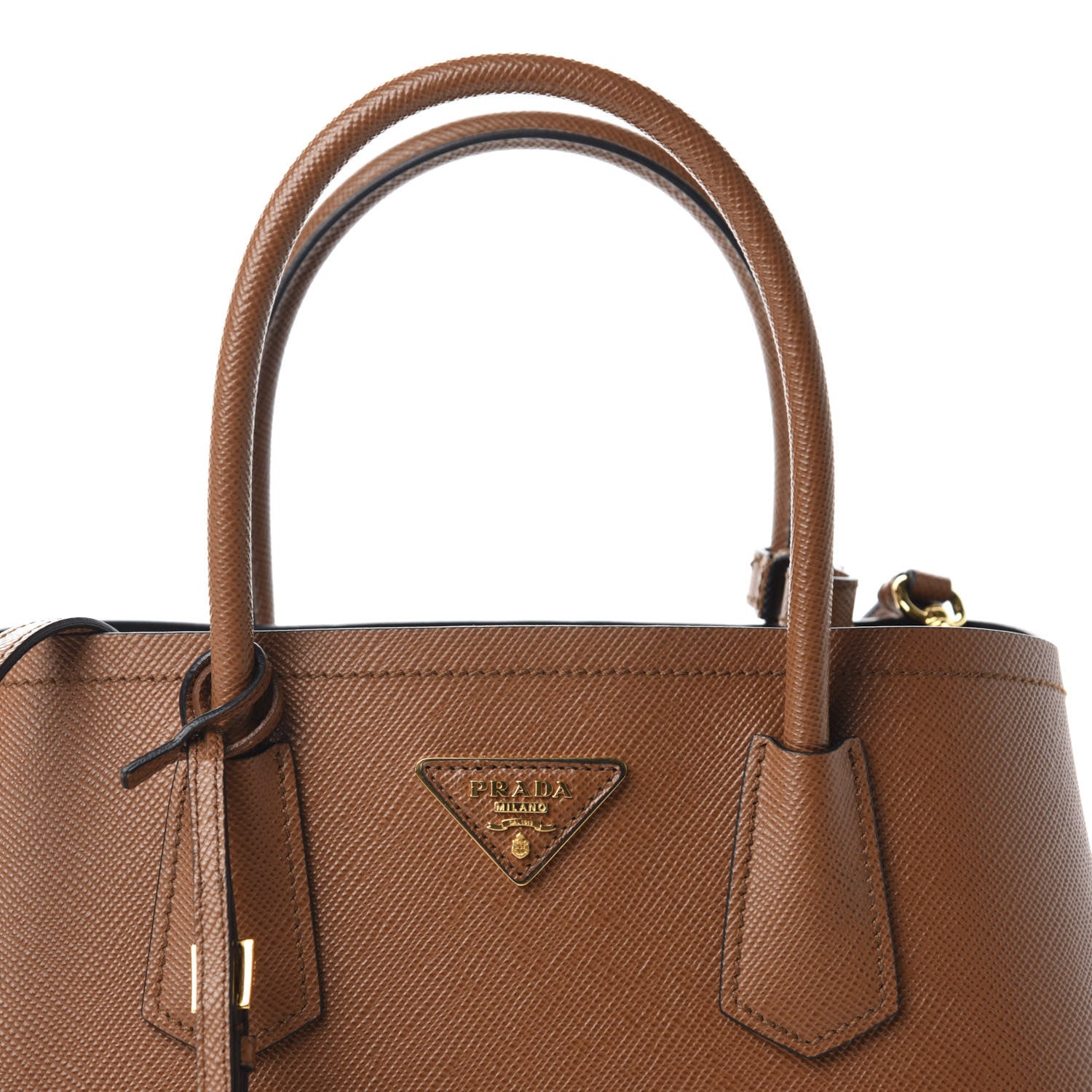 Prada Saffiano Cuir Small Double Bag Palissandro Black 10 of 10