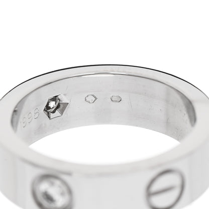 Cartier 18K White Gold 3 Diamond 5.5mm LOVE Ring 49 5 6 of 7