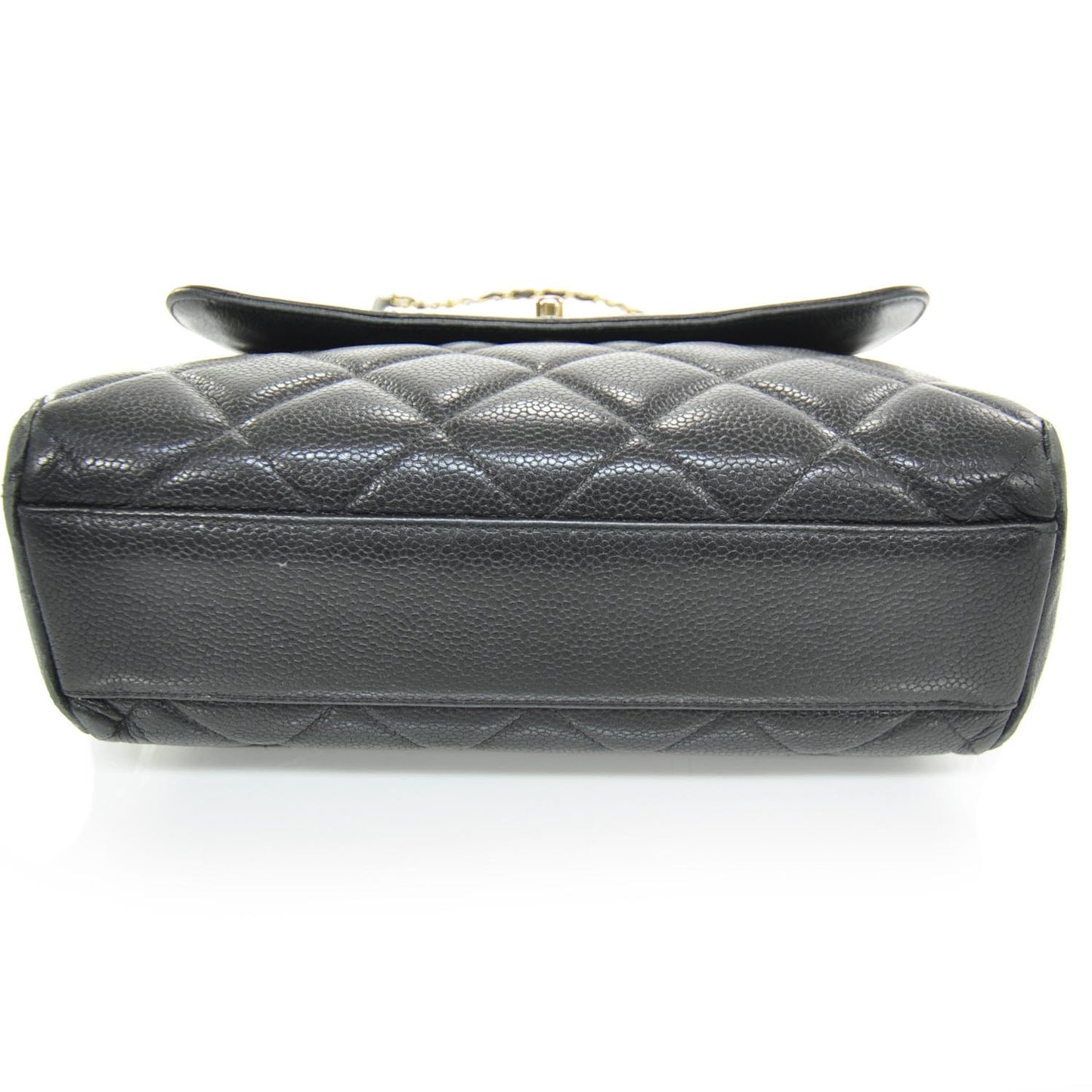 Caviar Quilted Flap Shoulder Bag Black