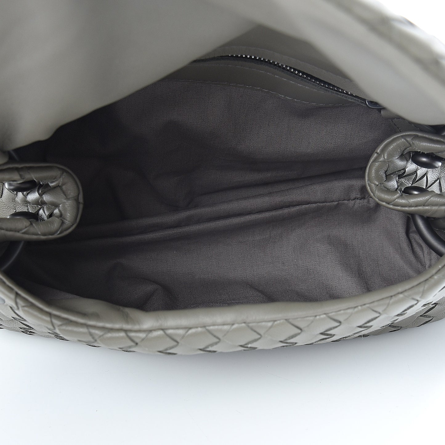 Nappa Intrecciato Flap Crossbody Grey