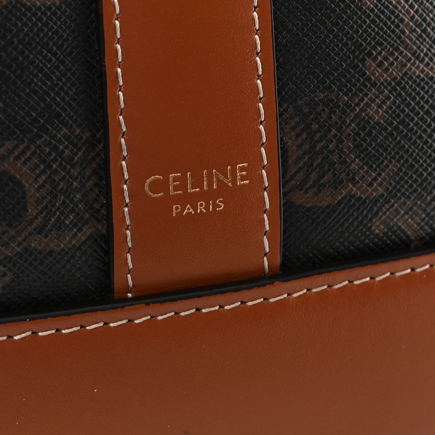 Celine Triomphe Canvas Calfskin Small Bucket Bag Tan 6 of 10