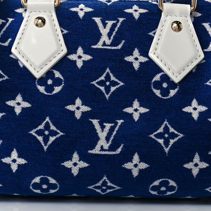Louis Vuitton Jacquard Velvet Monogram LV Match Speedy Bandouliere 20 Blue 6 of 9