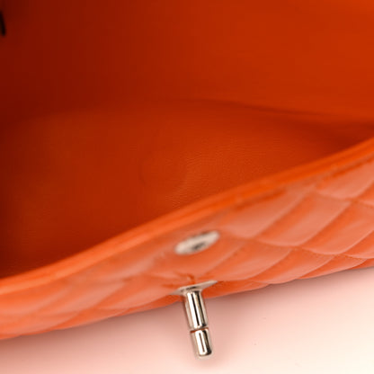 Chanel Patent Quilted Medium Double Flap Orange 11 of 11