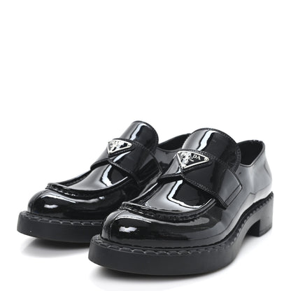 Prada Vernice Triangle 50mm Loafers 39.5 Black 4 of 10